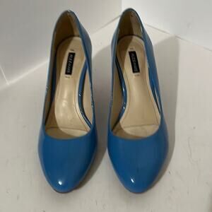Alex Marie Almond Toe Sky Blue Patent Leather Pumps Size 6